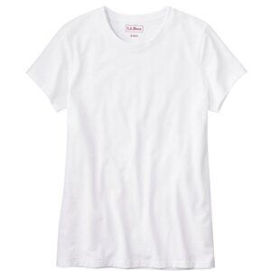 L.L.Bean Womens T-Shirt Short Sleeve Crewneck Supima Cotton White Plus Size 3X